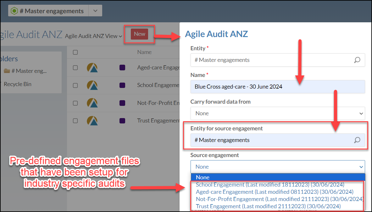 How can I create a new file based on another engagement file in Cloud ...