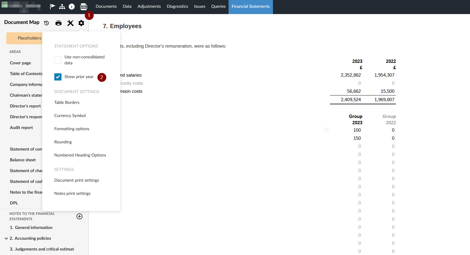 Cloud Financials - How to show/hide prior year figures throughout the ...