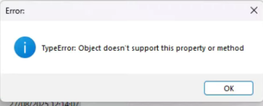Object doesn't support this property or method