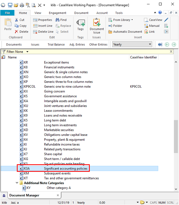 JZ026 How do I rename a significant accounting policy?