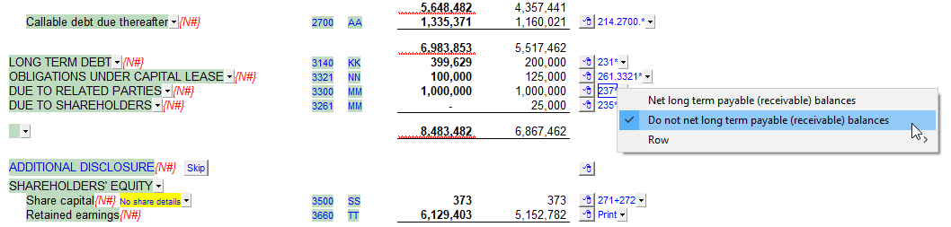 JZ089 Option to net balances recoverable/payable on the balance sheet?