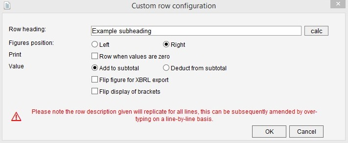 Adding subheadings into the detailed P&L notes