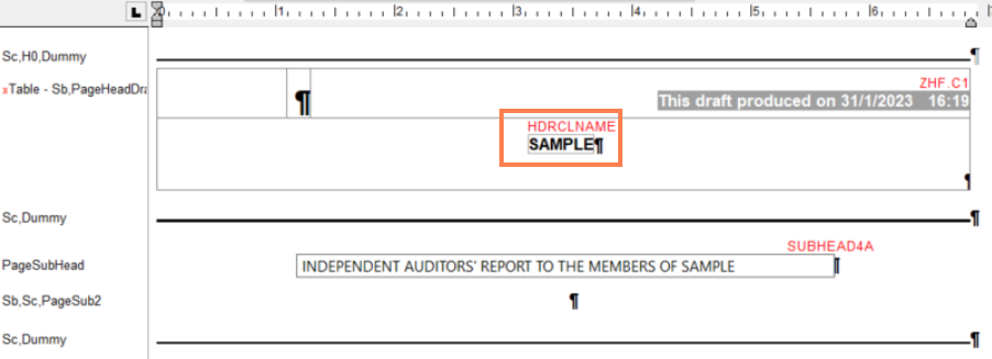 How to amend the audit report header to remove the company name from a ...
