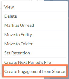 Create a new engagement based on an existing file