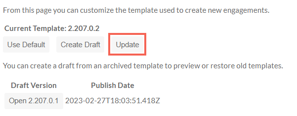 Applying an Update to your Custom Template