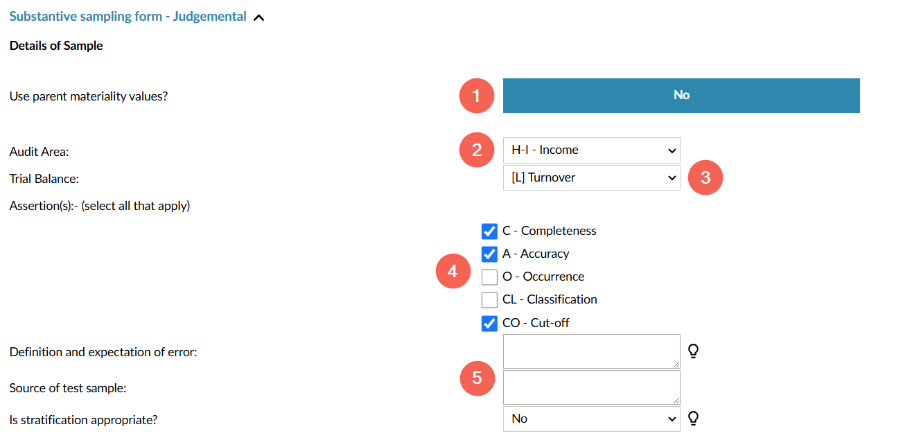 Substantive Sampling Forms