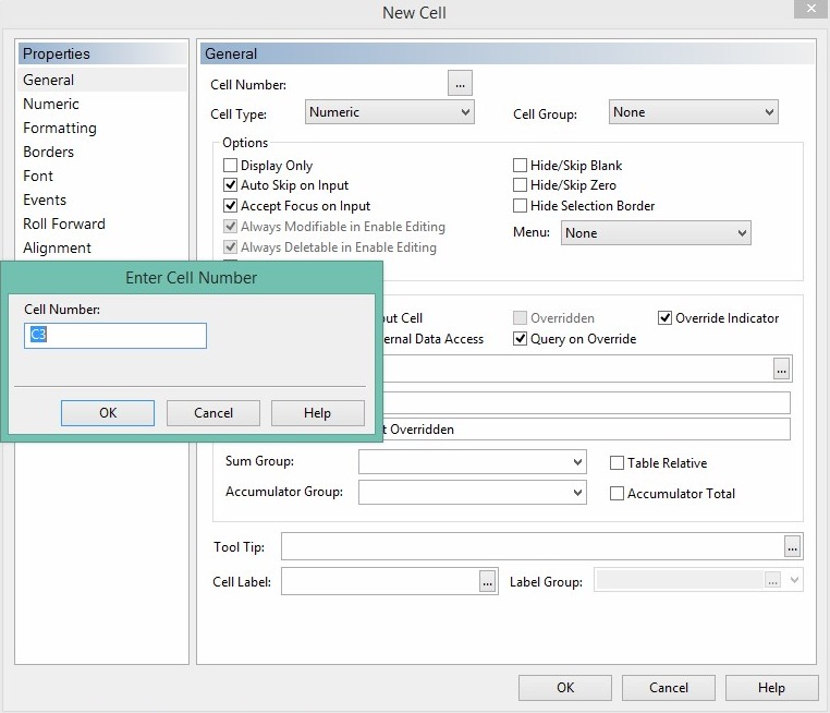 Creating and formatting a cell
