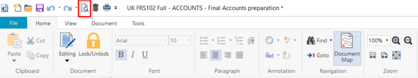 How to view Accounts in Print Preview