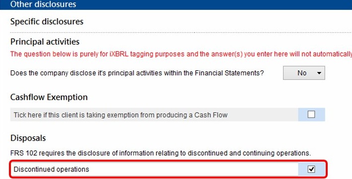 How to disclose discontinued operations separately on the 