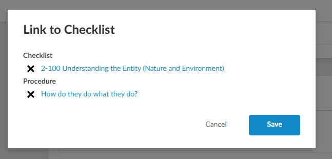 How do I link a query to a checklist procedure?