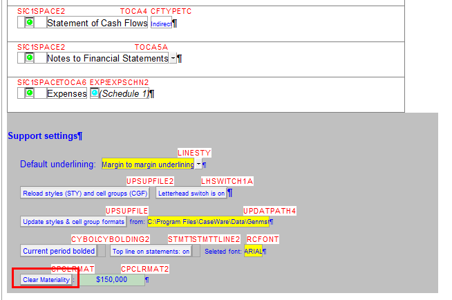 JZ124 Removing Materiality from Caseware automatic documents