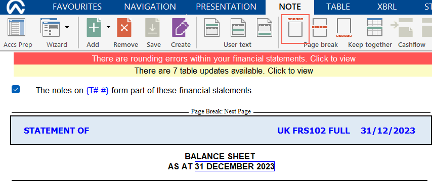 How do I amend the contents page numbers?