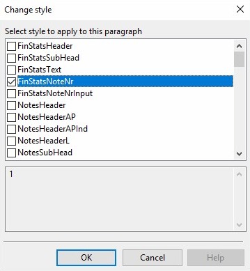 Custom note referencing on statements